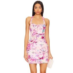 Hemant and Nandita April corset mini dress in pink floral Small